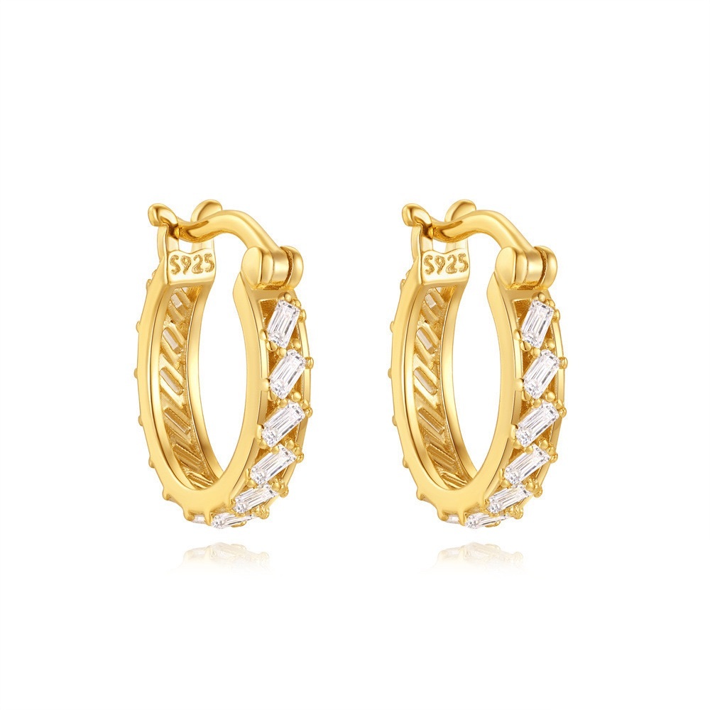 Elegant Gold S925 Hoop Earrings